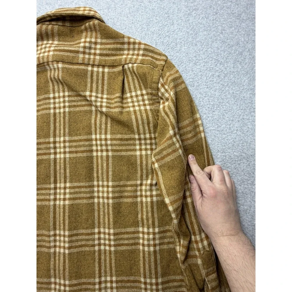 Vintage Cranbrook‎ Jacket Mens Medium Brown Plaid Wool Quilted Lined Workwear